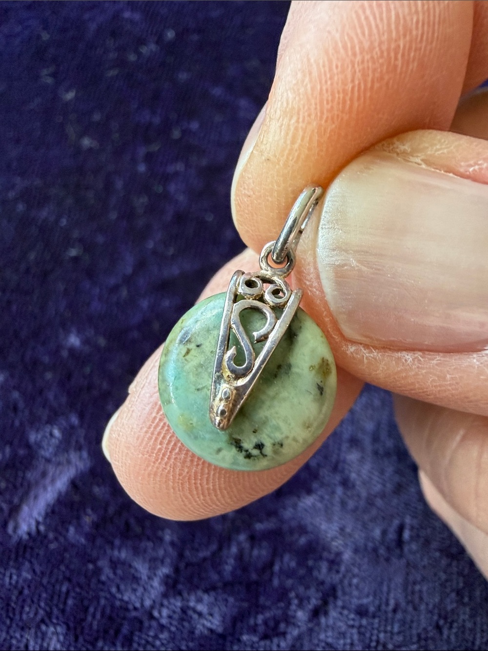 Vintage 925 Sterling Silver Celtic (?) Filigree Pendant With Natural Turquoise